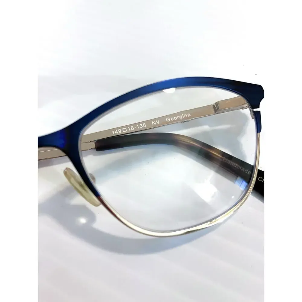 Lilly Pulitzer Eyeglass Frames Georgina Navy Blue Gold Full Rim 49 16 135
